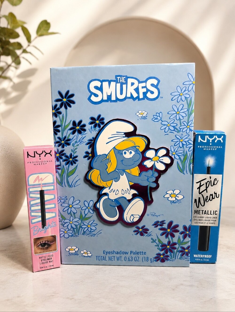 The Smurfs Eyeshadow Palette + NYX Eyeliner Bundle NWT